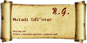 Muladi Günter névjegykártya